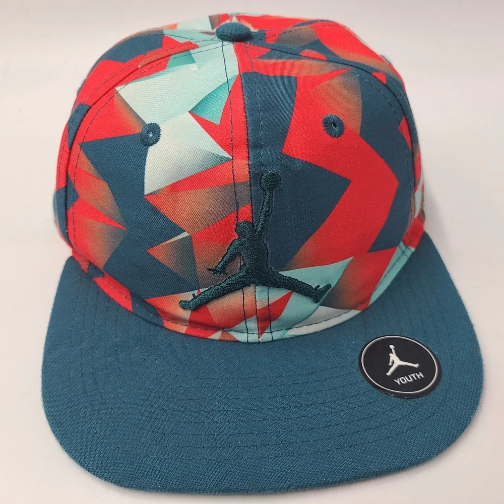 Youth Jordan Hat‎ Snapback Blue Red Geometric Air Jumpman Logo Basketball Boys